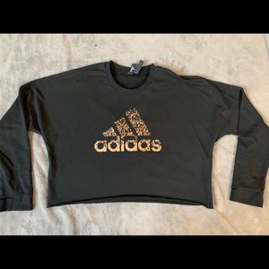 Black and Gold Adidas Cropped Sweater